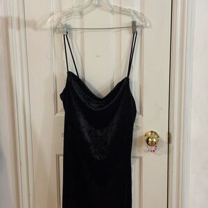 velvet black dress tie up sexy 90s style Y2k